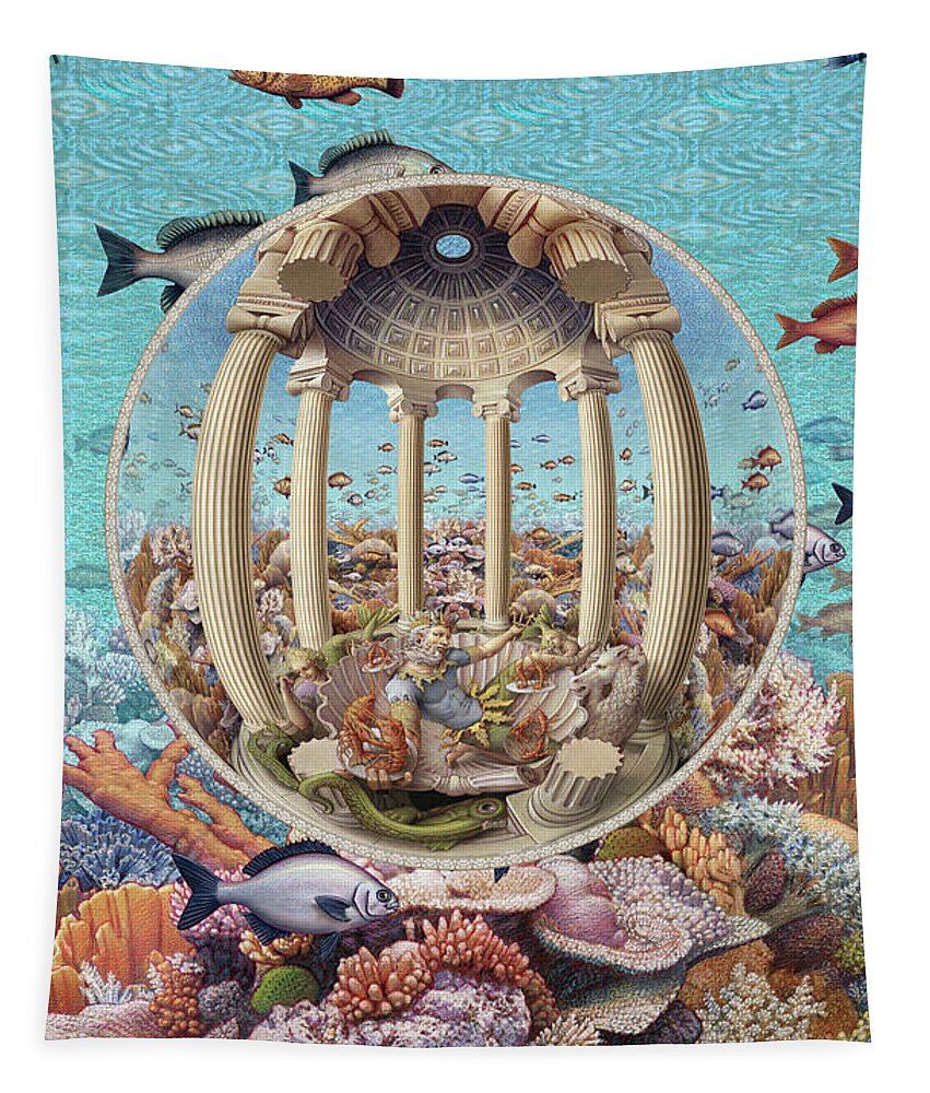 Caribbean Tapestry featuring the painting Caribbean Fantasy by Kurt Wenner
