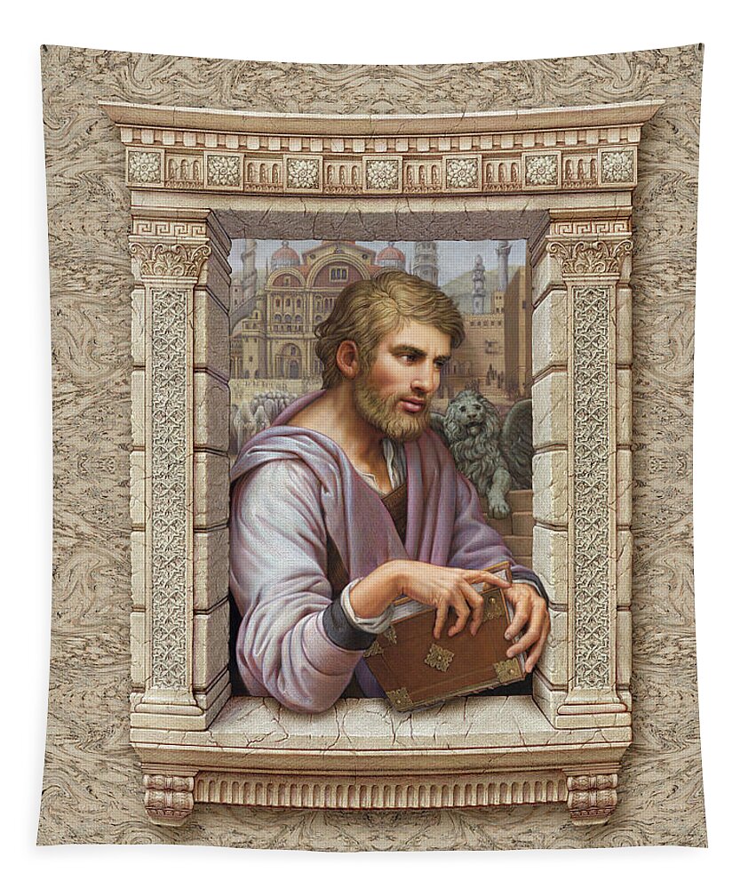 St. Mark Tapestry featuring the painting St. Mark #1 by Kurt Wenner