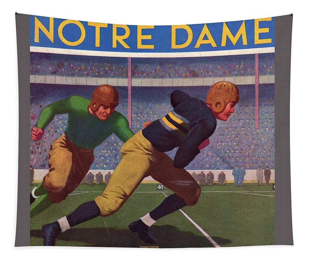 1934 Tapestry featuring the drawing 1934 Army vs. Notre Dame by Row One Brand