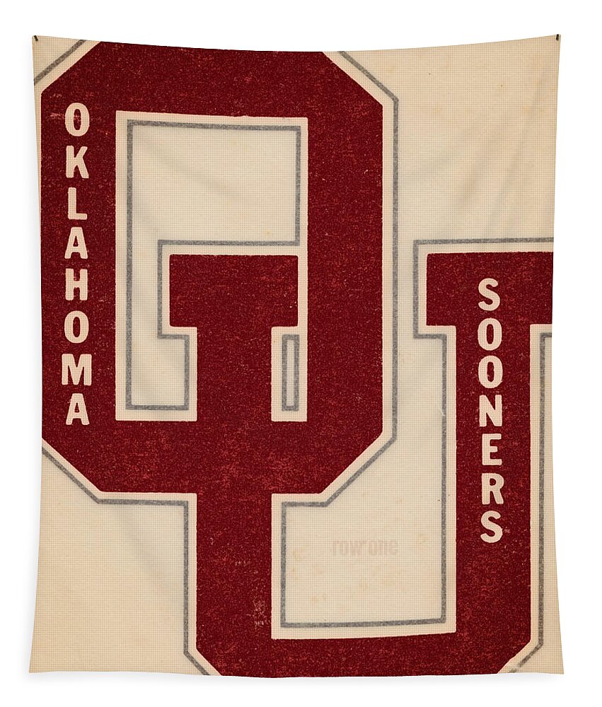 Ou Tapestry featuring the drawing 1960's Oklahoma Sooners by Row One Brand