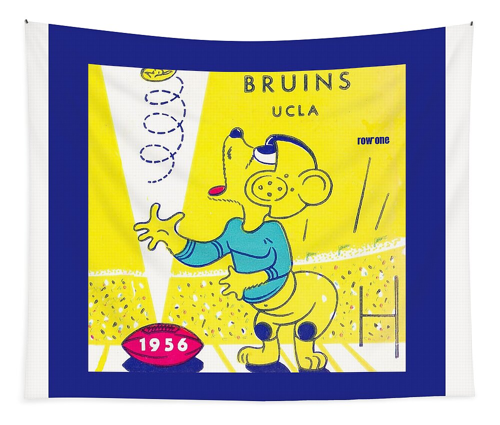 Ucla Tapestry featuring the mixed media 1956 Coin Toss by Row One Brand