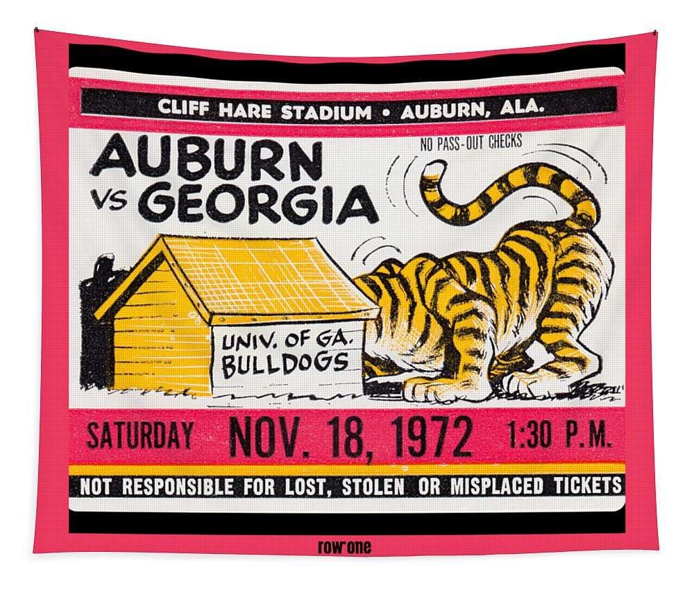 Auburn Tapestry featuring the mixed media 1972 Auburn vs. Georgia by Row One Brand