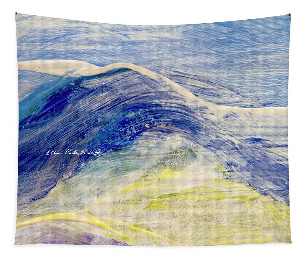 Wall Art Tapestry featuring the painting The Distant Blue Mountains by Ellen Palestrant