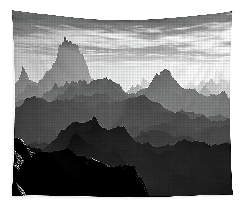Travel Tapestry featuring the digital art A Long Hike by Phil Perkins