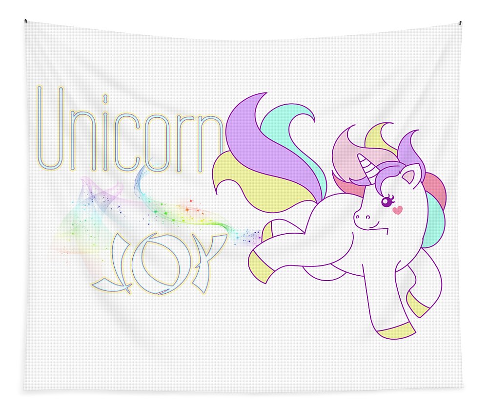 Unicorn Tapestry featuring the digital art Unicorn Joy by Tanya Owens