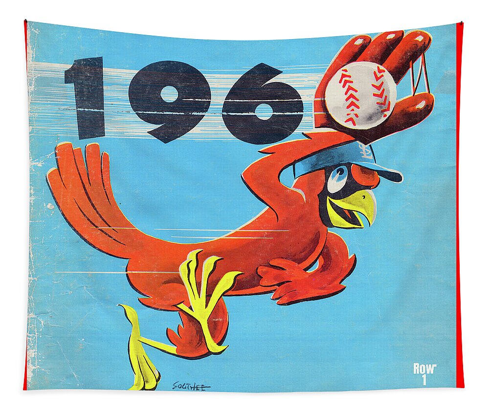 Cardinals Tapestry featuring the mixed media 1960 St. Louis Cardinals Art Remix by Row One Brand