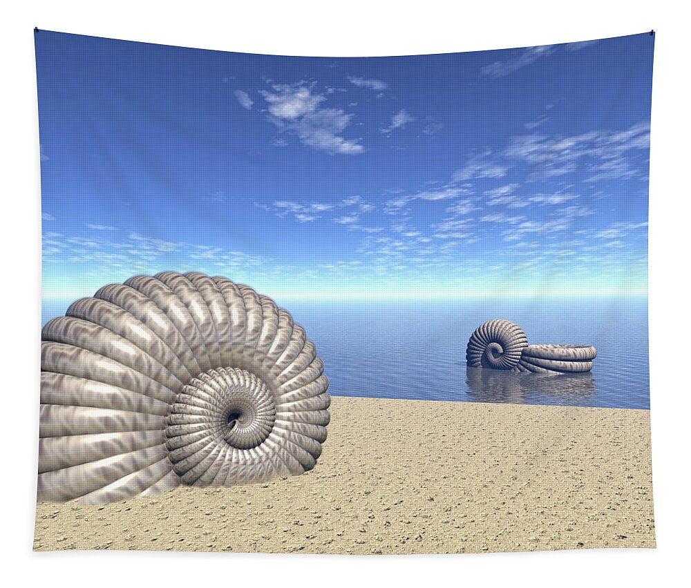 Ancient Tapestry featuring the digital art Beach of Shells by Phil Perkins