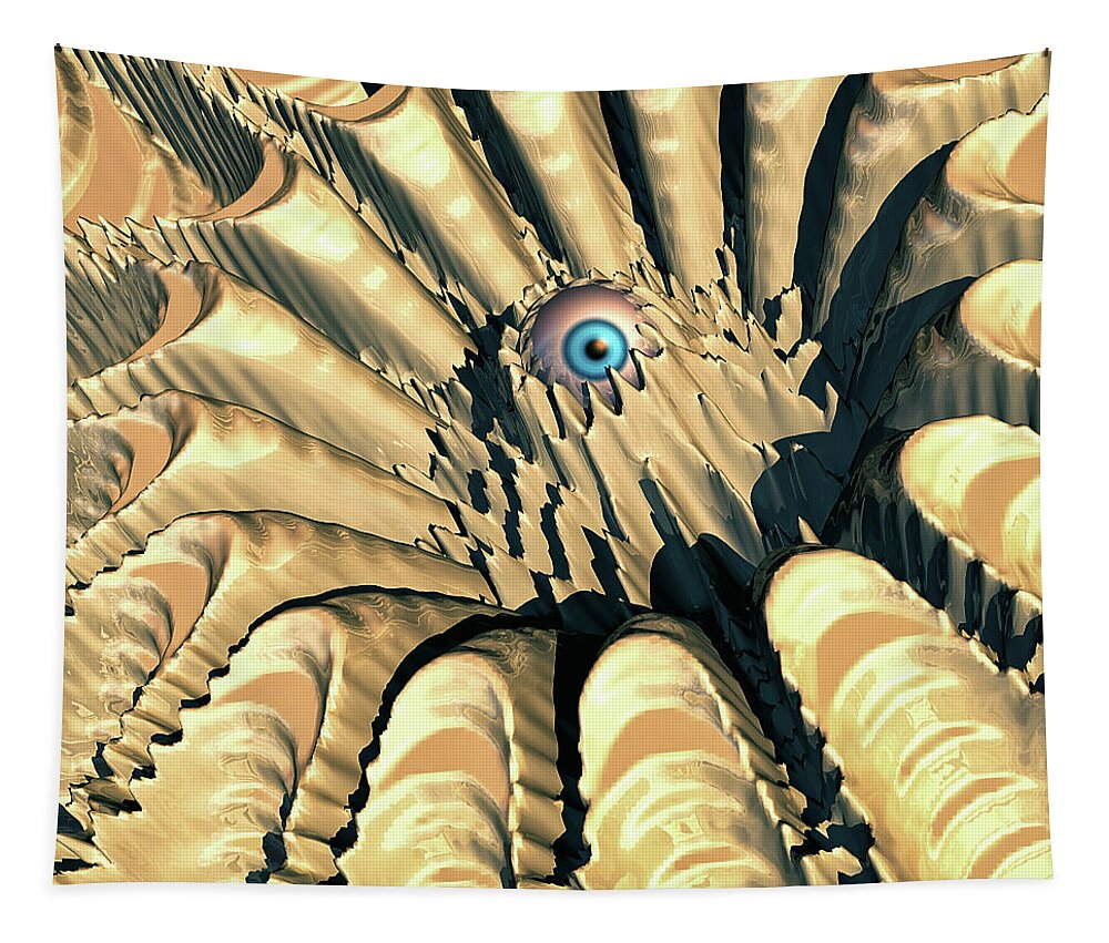Science Fiction Tapestry featuring the digital art Eye of The Crater by Phil Perkins