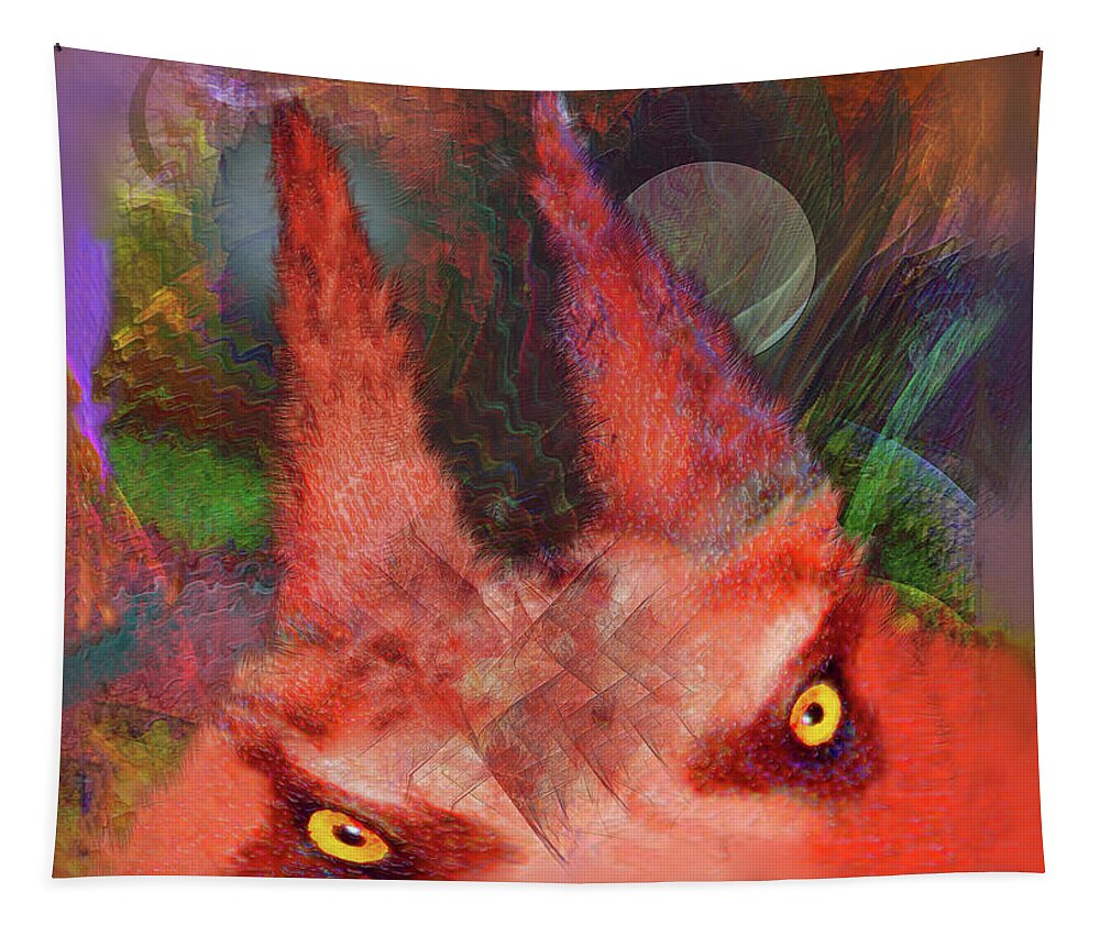 Red Rover Tapestry featuring the digital art Red Rover by Studio B Prints