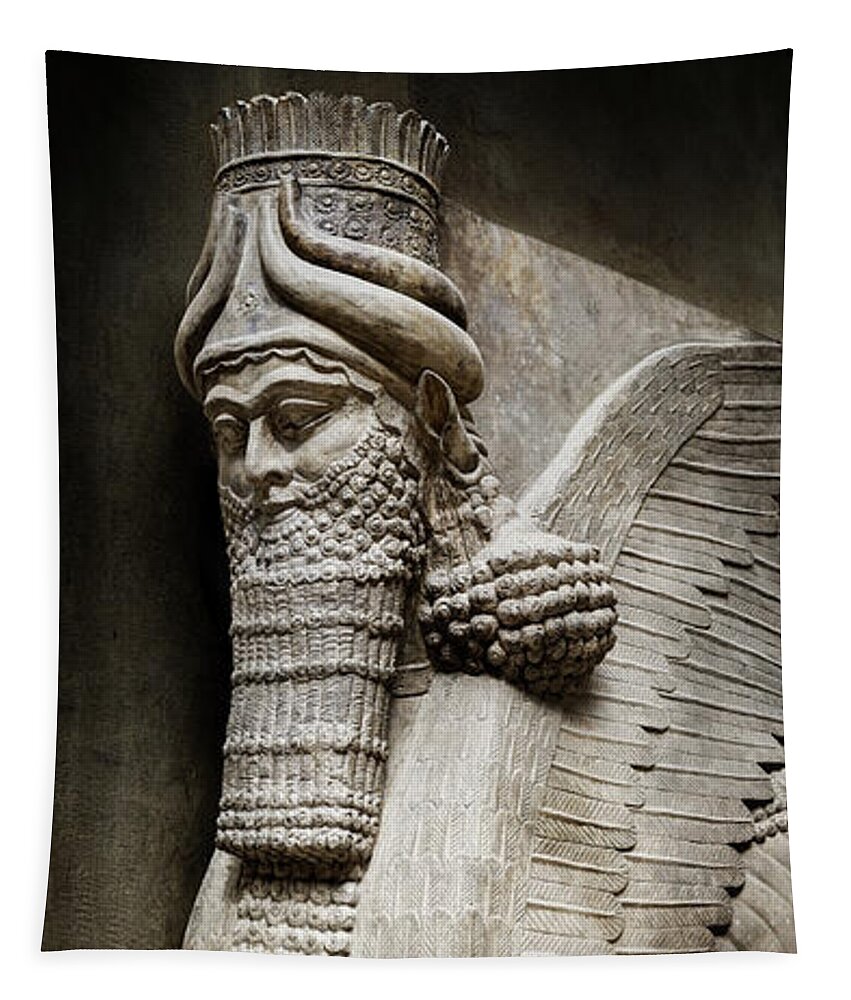 Assyrian Human Headed Winged Bull Tapestry featuring the photograph Assyrian Human-headed Winged Bull by Weston Westmoreland