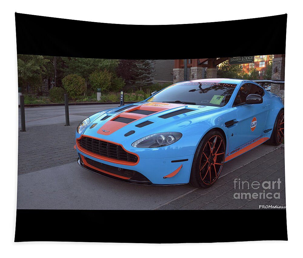 South Lake Tahoe Tapestry featuring the photograph Aston Martin 2011 DBR9 by PROMedias US