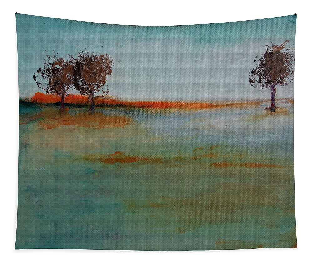 Tree Tapestry featuring the painting At Dawn by Linda Bailey