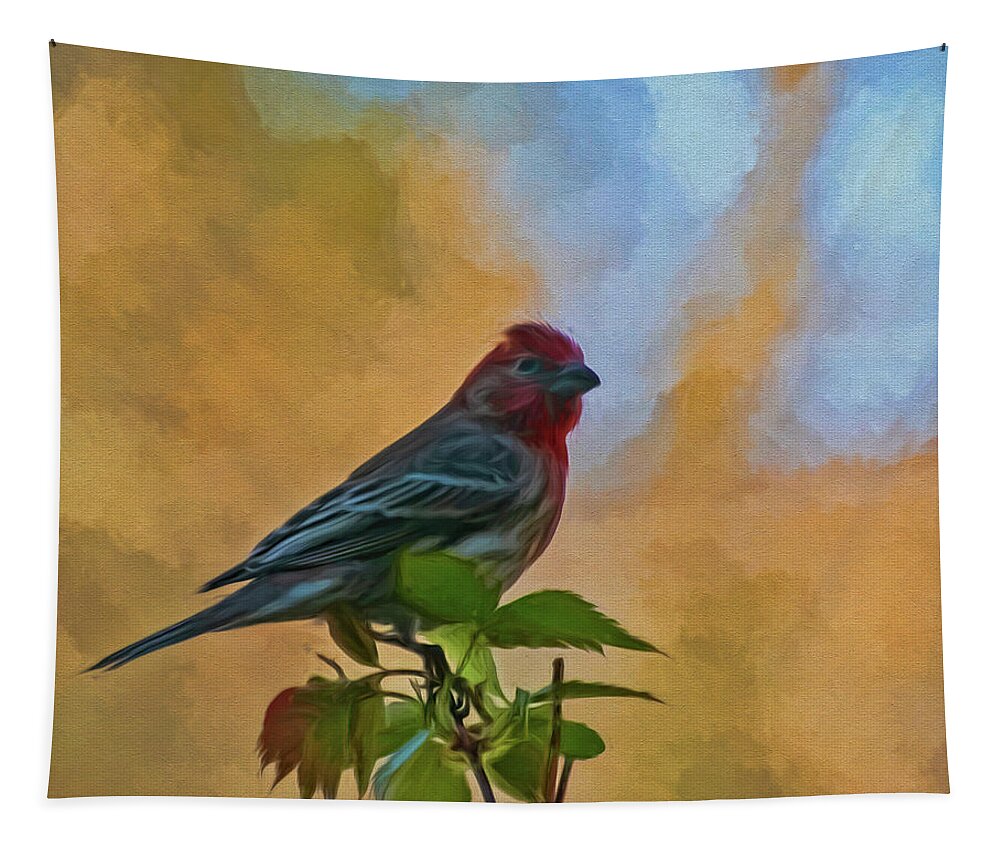 Bird Tapestry featuring the photograph At The Top by Cathy Kovarik