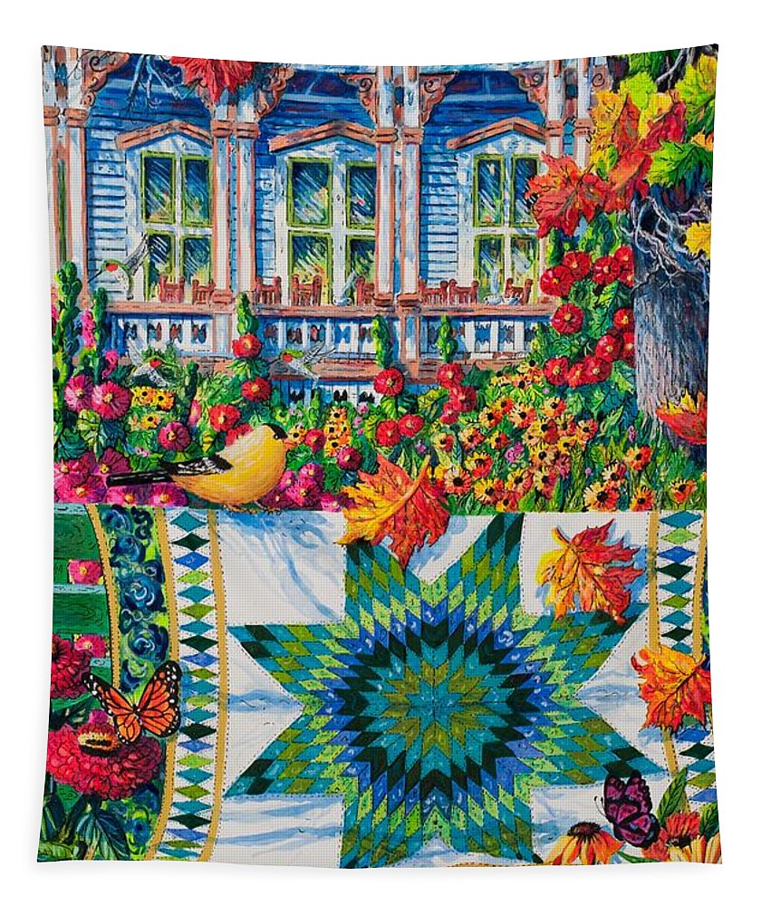 Quilt Tapestry featuring the painting Athenaeum Autumn by Diane Phalen