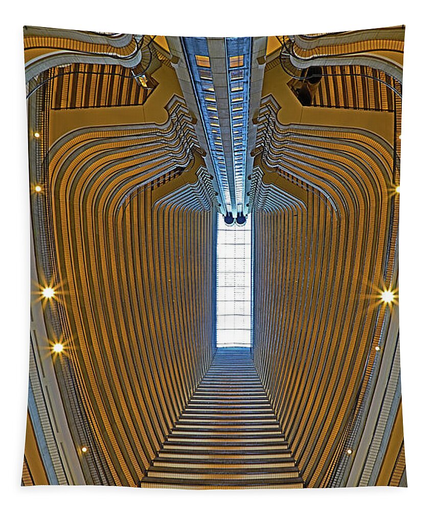 Hotel Tapestry featuring the photograph Atlanta Marriott Marquis Hotel Atrium 6 by Richard Krebs