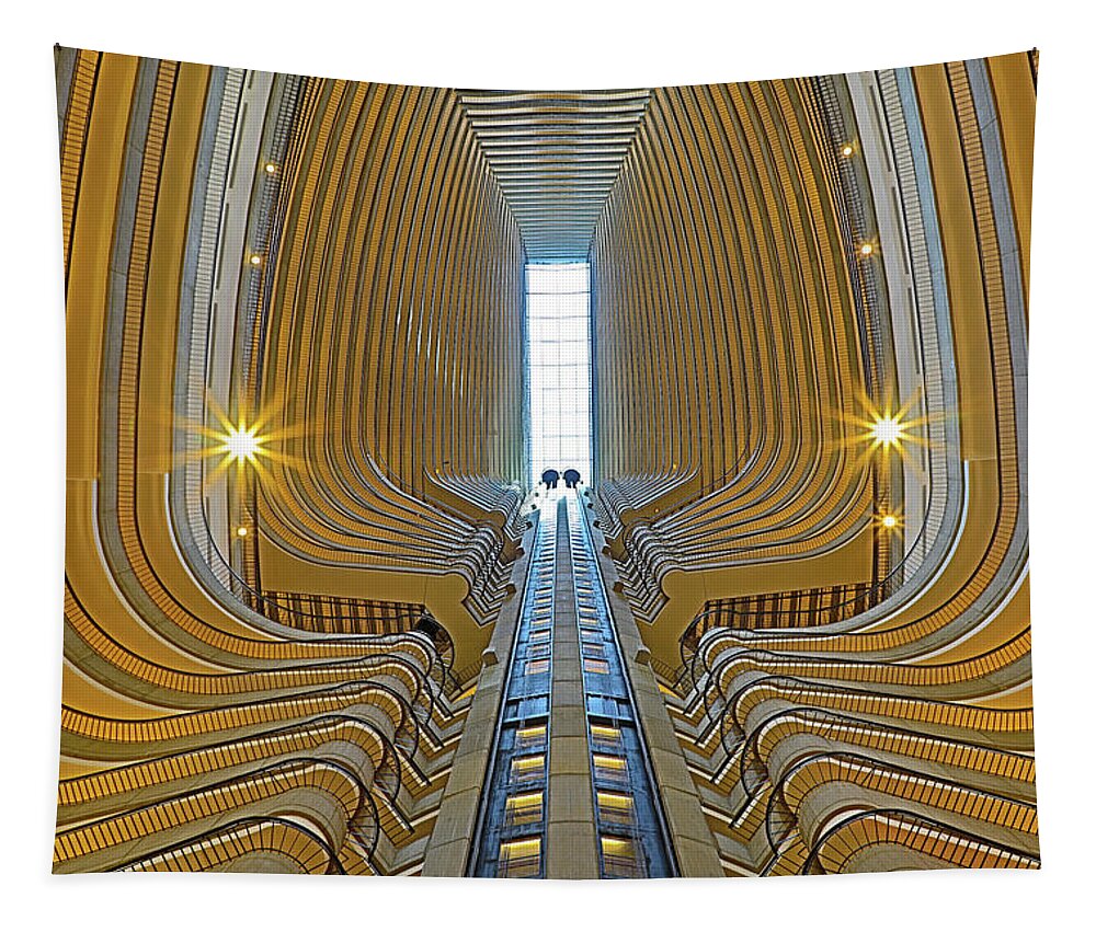 Hotel Tapestry featuring the photograph Atlanta Marriott Marquis Hotel Atrium 7 by Richard Krebs