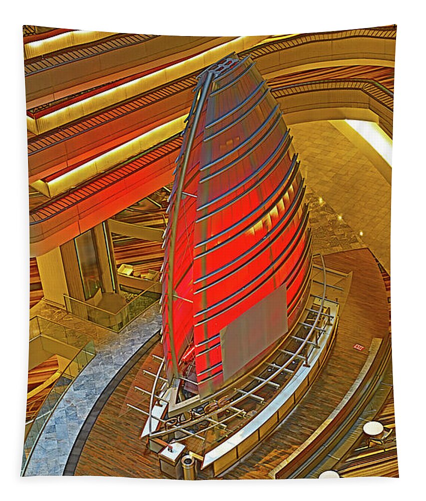 Hotel Tapestry featuring the photograph Atlanta Marriott Marquis Hotel Atrium 8 by Richard Krebs
