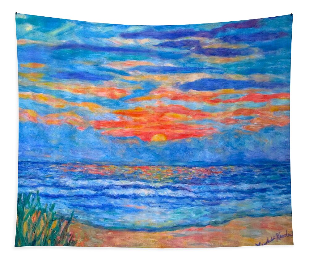Ocean Tapestry featuring the painting Atlantic Sunrise by Kendall Kessler