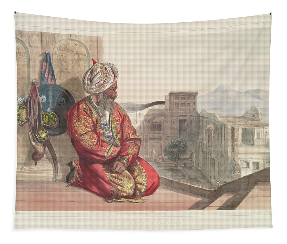 Atmaran'' Hindoo Of Peshawar By Rattray Tapestry featuring the painting Atmaran'' Hindoo of Peshawar by Rattray, James, 1818-1854 by Artistic Rifki