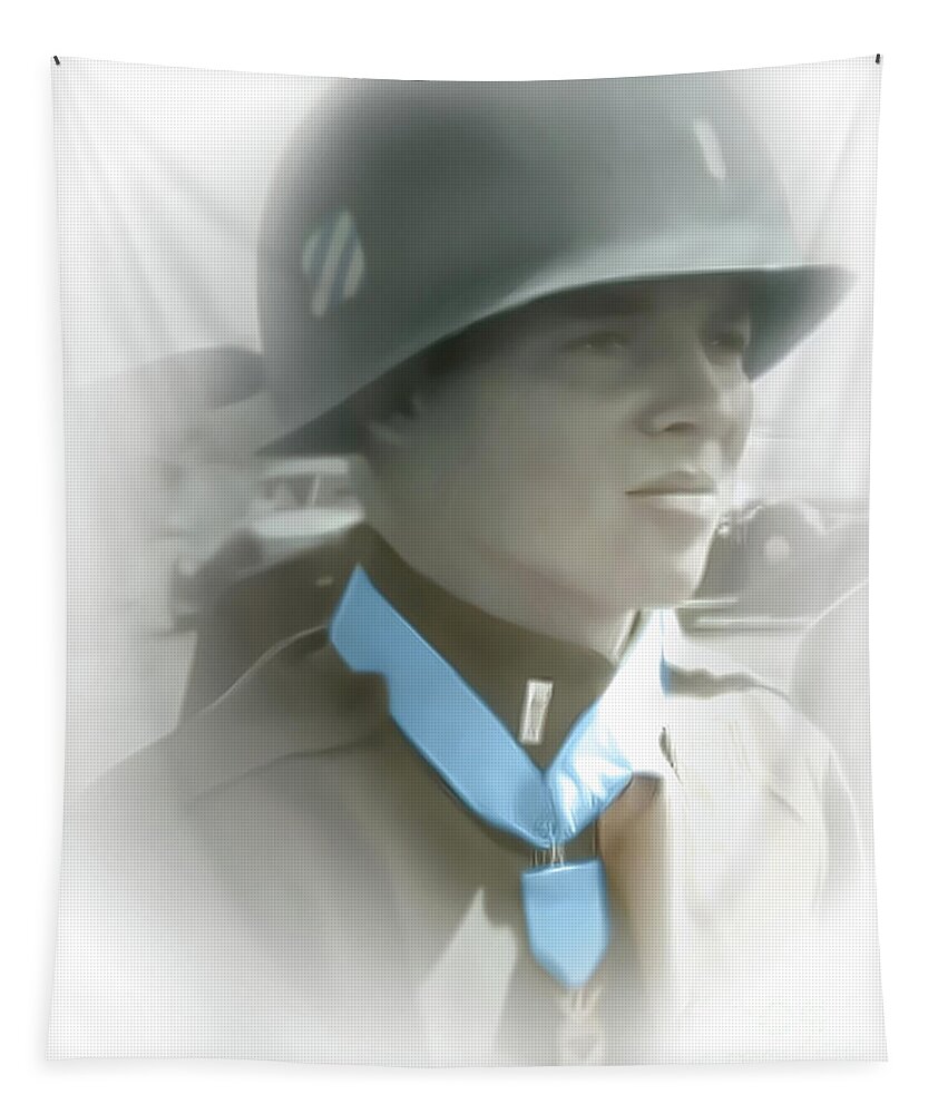 Audie Murphy Tapestry featuring the photograph Audie Murphy - Medal Of Honor by Dyle Warren