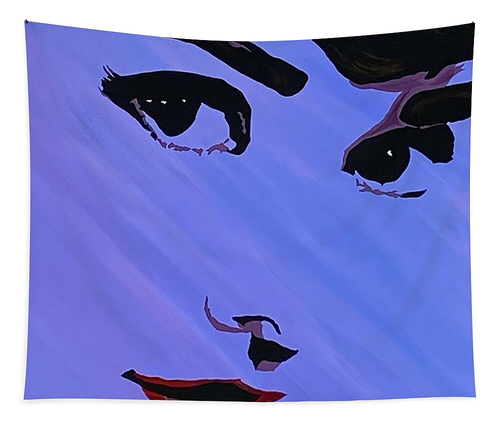  Tapestry featuring the painting Audrey Hepburn by Bill Manson