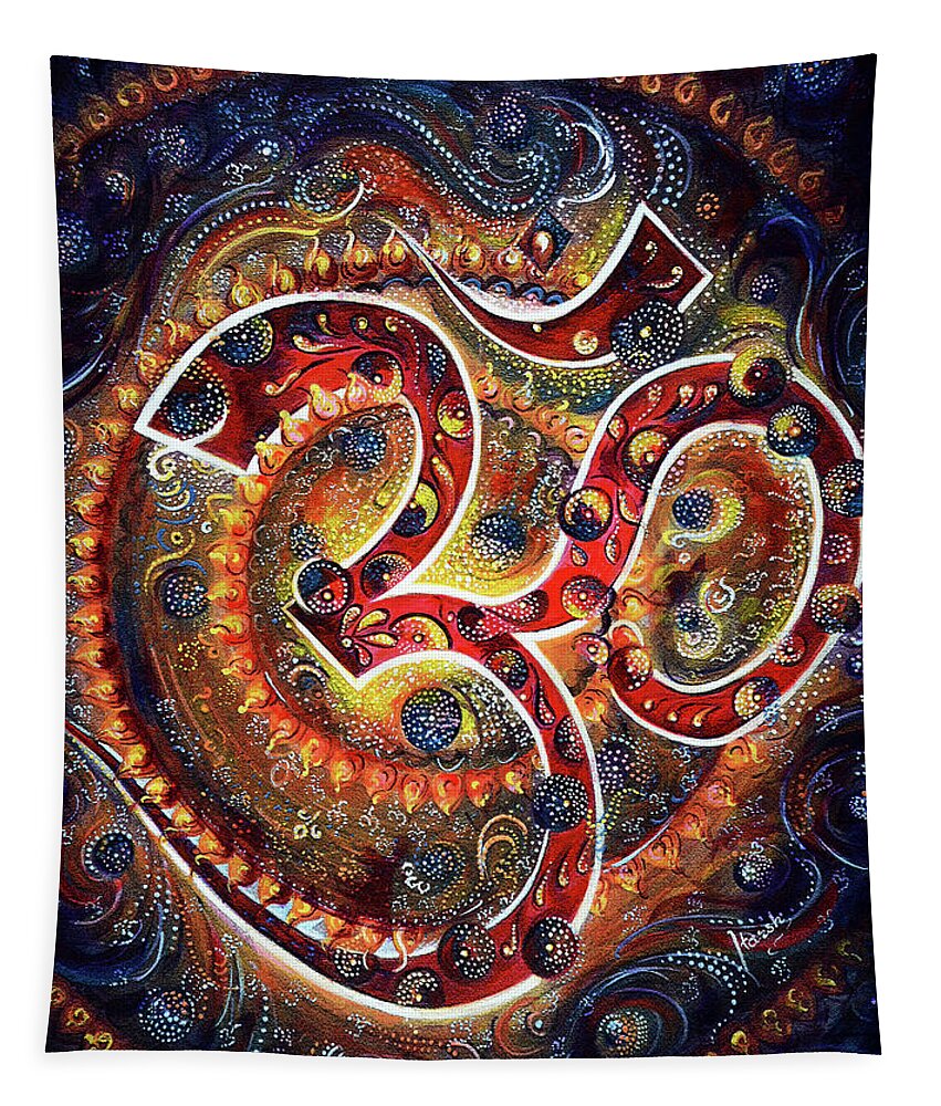 Aum Tapestry featuring the painting AUM by Harsh Malik