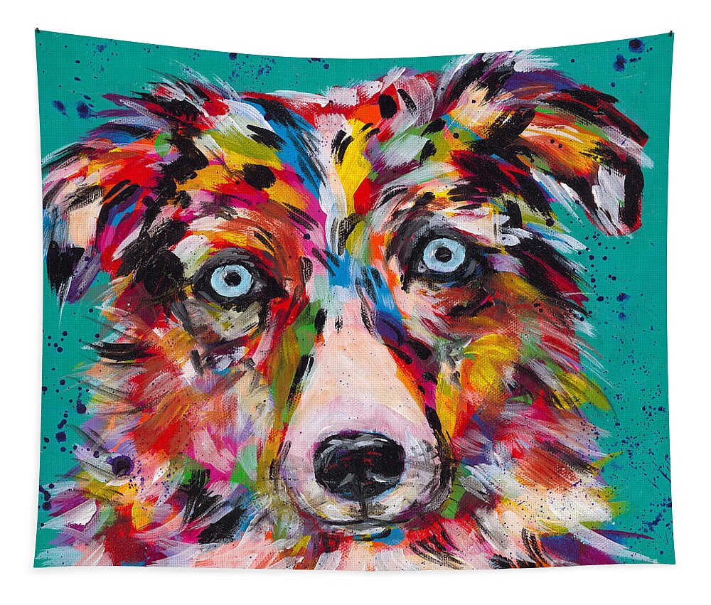 Tracy Miller Tapestry featuring the painting Aussie Stare by Tracy Miller