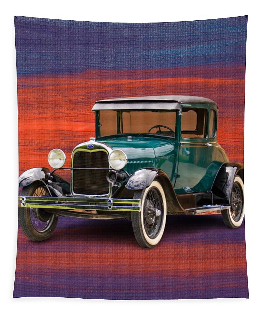 Antique Auto Tapestry featuring the digital art Auto Nostalgia by Hank Gray