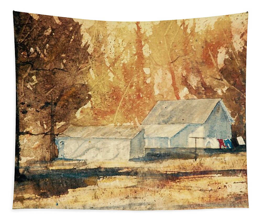 Impressionistic Tapestry featuring the painting Autumn Wash by John Glass