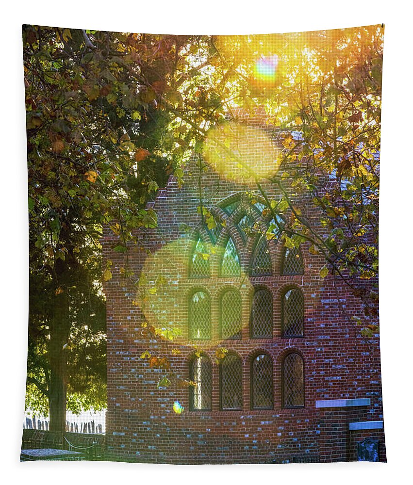 Church Tapestry featuring the photograph Autumn at Memorial Church by Rachel Morrison