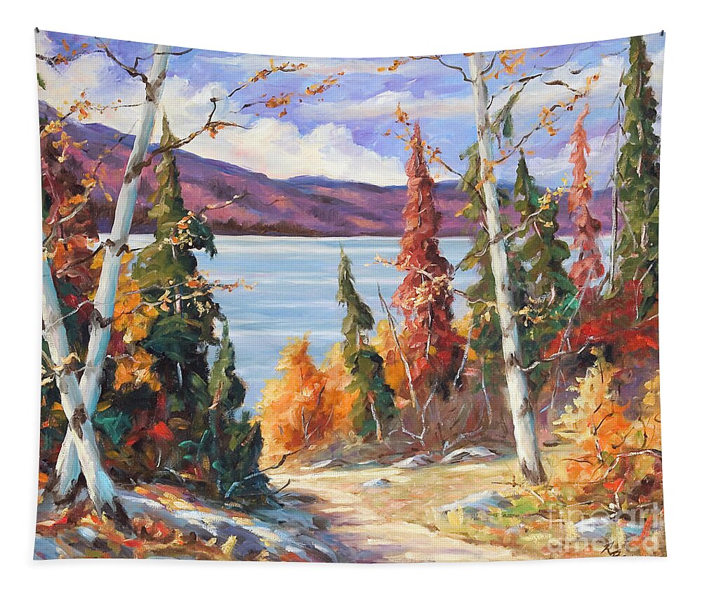 Art Tapestry featuring the painting Autumn colors by Richard T Pranke