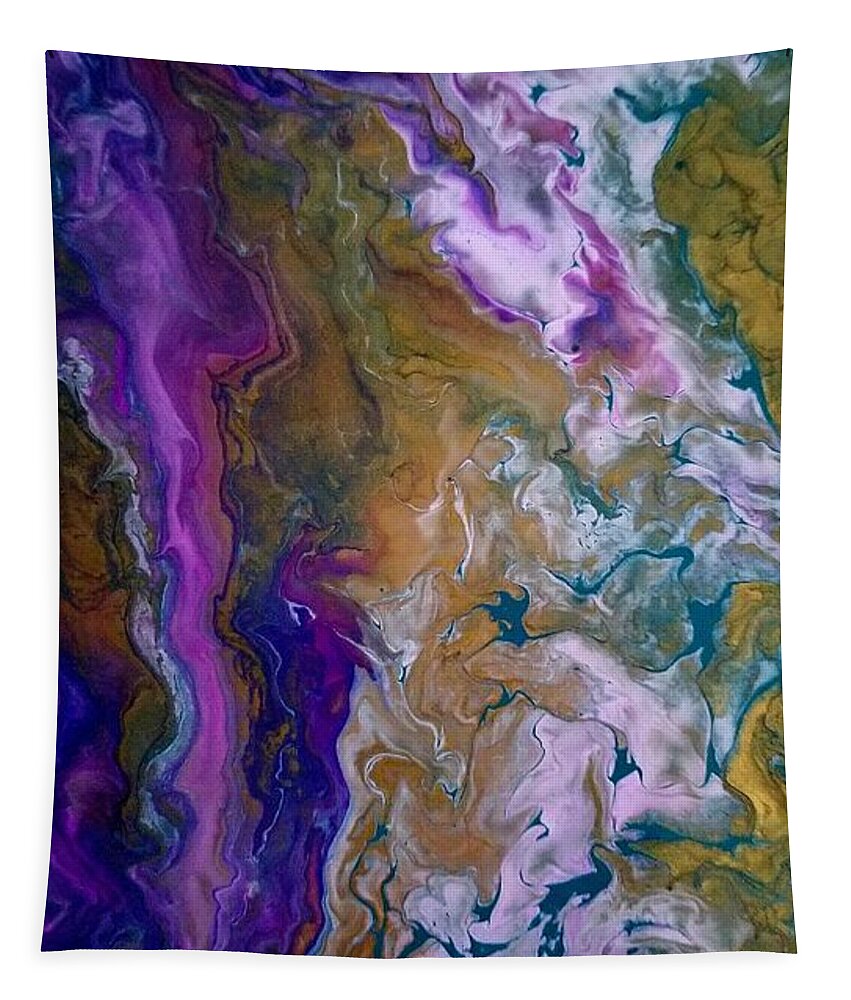 Drip Painting Tapestry featuring the painting Lavender Ground in Acrylic by Expressions By Stephanie