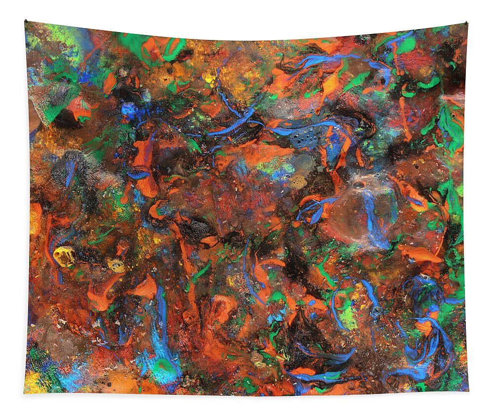 Autumn Dreams Tapestry featuring the mixed media Autumn Dreams - Icy Abstract 22 by Sami Tiainen