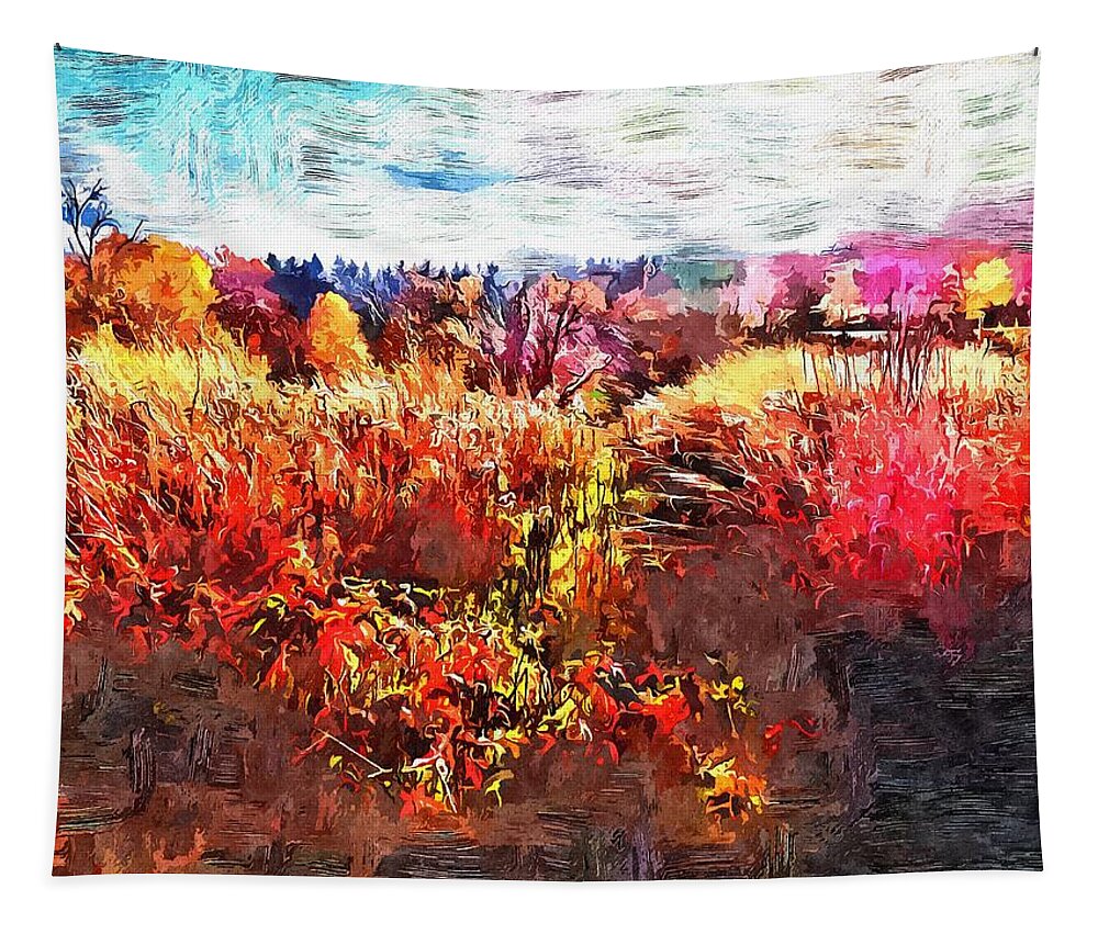 Autumn Tapestry featuring the mixed media Autumn Field by Christopher Reed