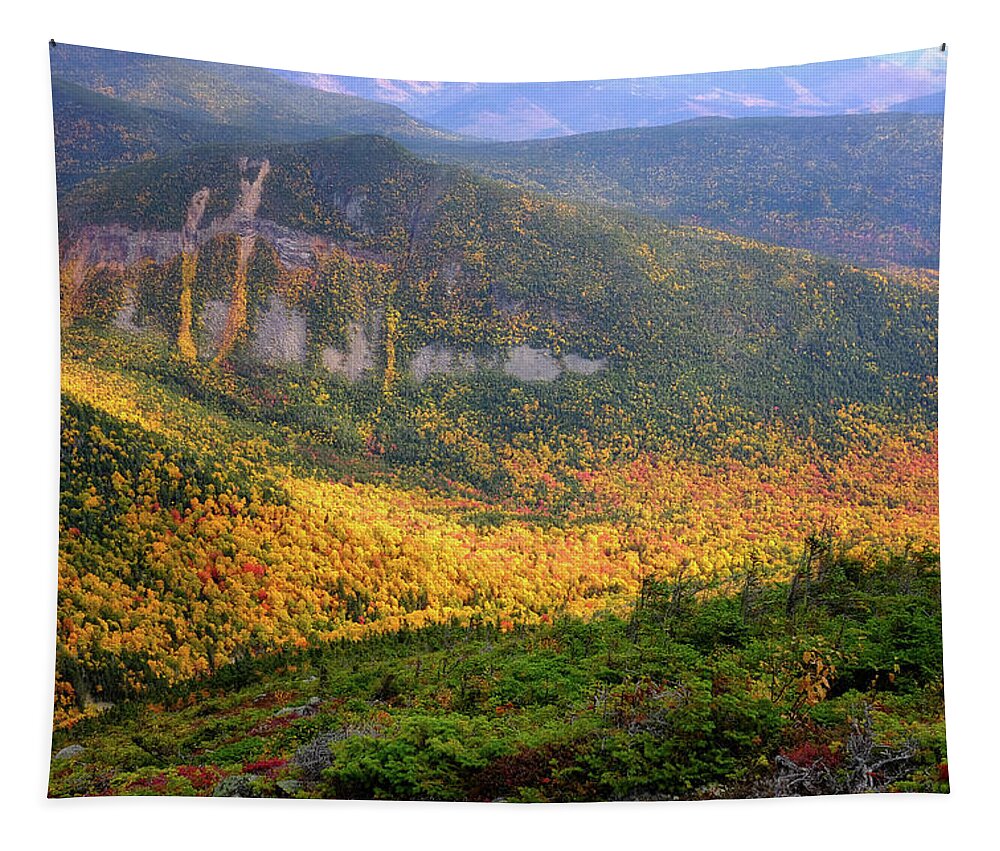 4000 Footer Tapestry featuring the photograph Autumn Fire, Carrigain Notch. by Jeff Sinon