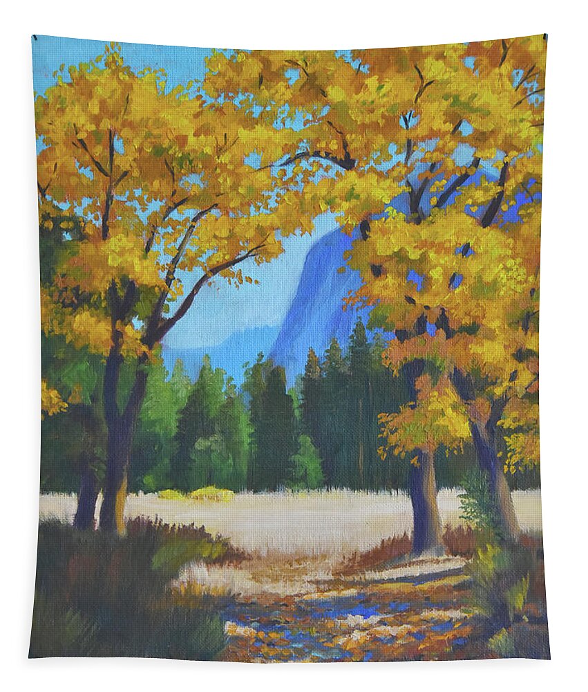 Autumn Tapestry featuring the painting Autumn Gold by Alice Leggett