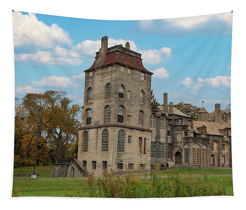Autumn Tapestry featuring the photograph Autumn in Doylestown - Fonthill Castle by Bill Cannon