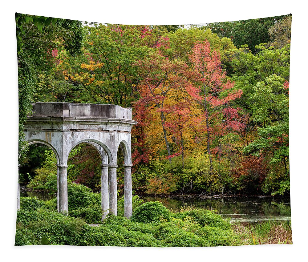 Autumn Tapestry featuring the photograph Autumn in Tibbetts Brook Park 1 by Kevin Suttlehan
