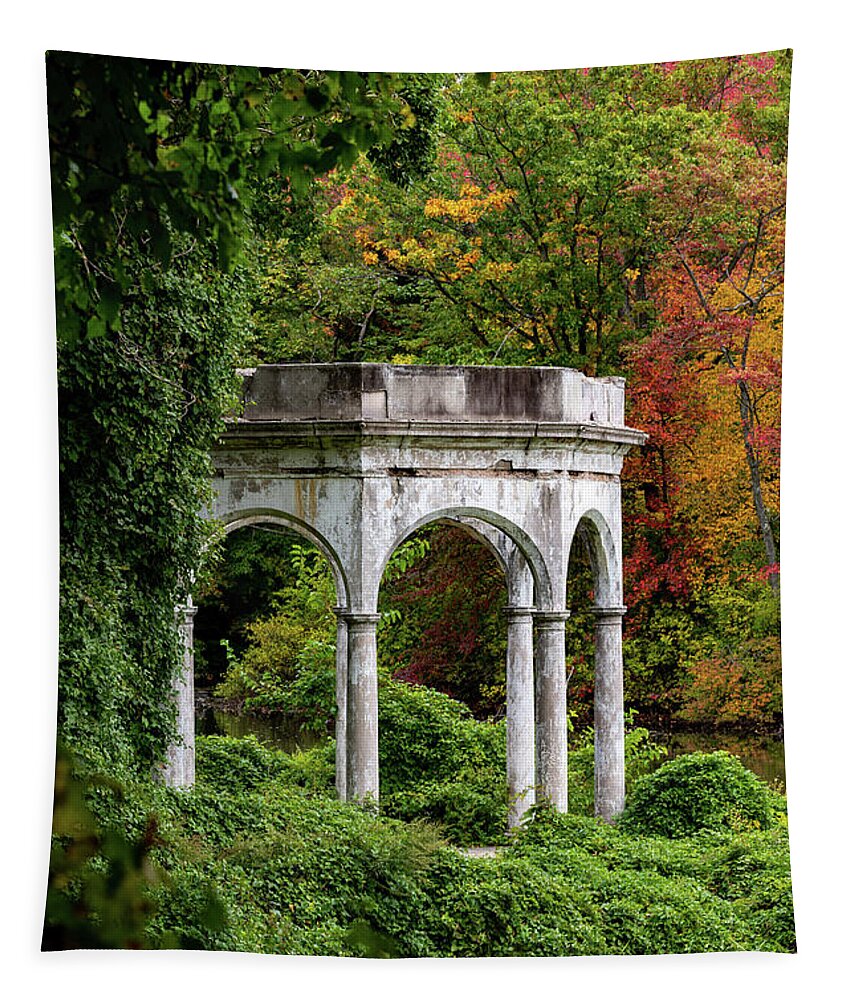 Autumn Tapestry featuring the photograph Autumn in Tibbetts Brook Park 2 by Kevin Suttlehan