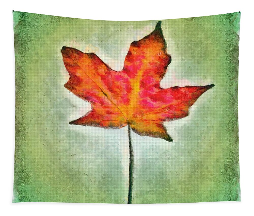 Leaf Tapestry featuring the mixed media Autumn Leaf by Christopher Reed