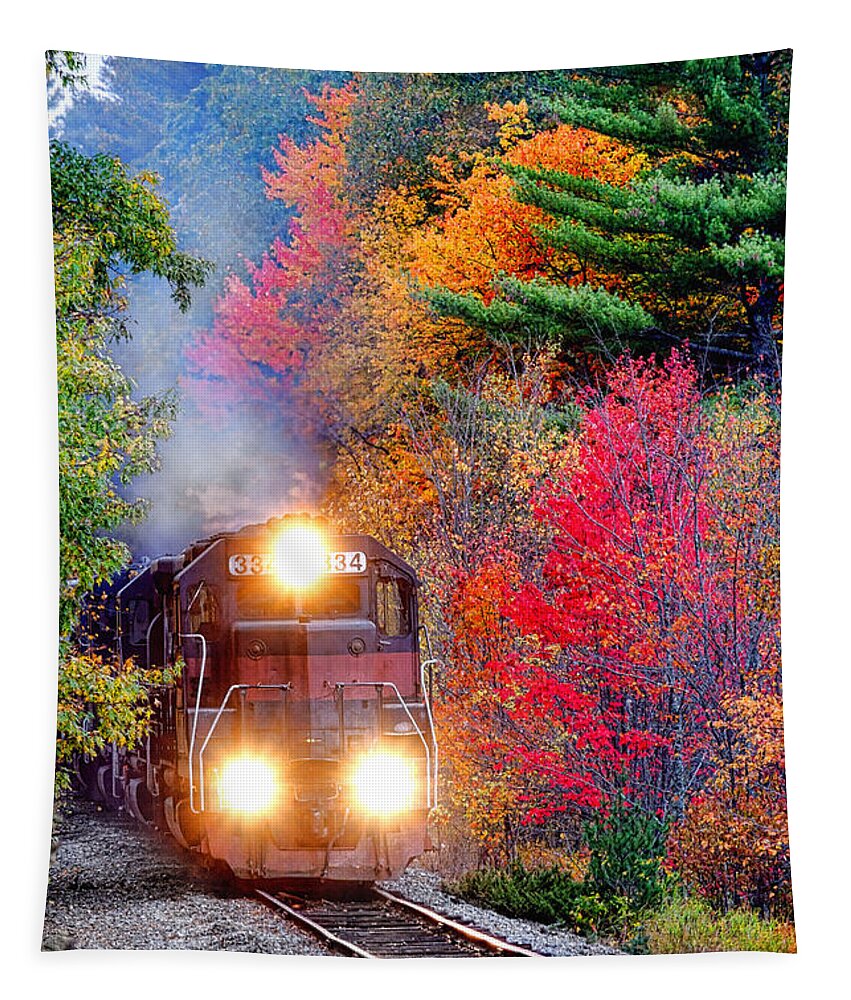 Diesel Tapestry featuring the photograph Autumn Locomotive by Olivier Le Queinec