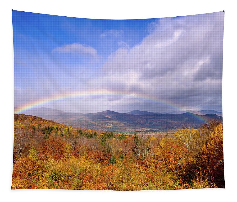 New Hampshire Tapestry featuring the photograph Autumn Rainbow by Jeff Sinon