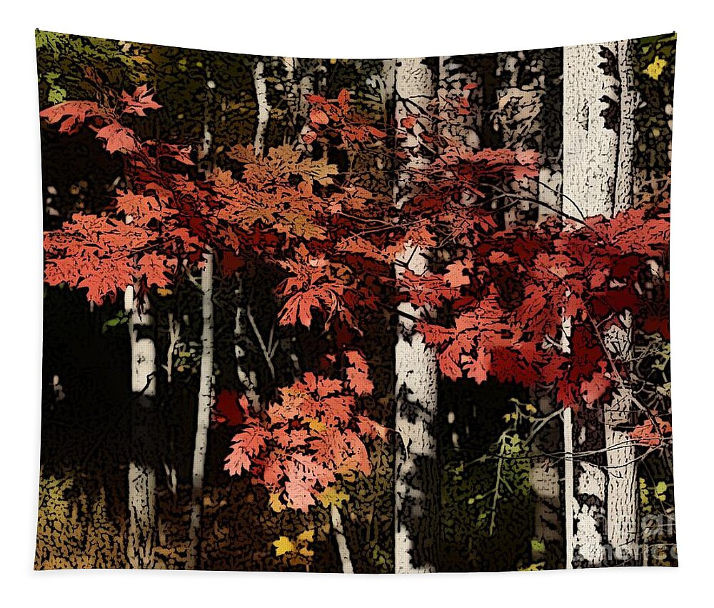 Marcia Lee Jones Tapestry featuring the photograph Autumn Red Leaves by Marcia Lee Jones