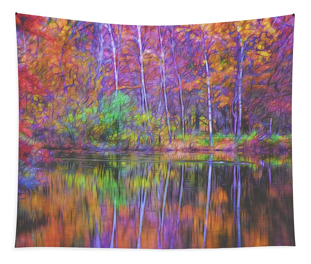 Lake Reflection Tapestry featuring the photograph Autumn Reflection II by Tom Singleton