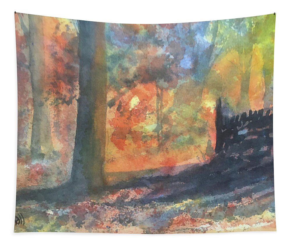 Watercolour Tapestry featuring the painting Autumn Shadows by Glenn Marshall