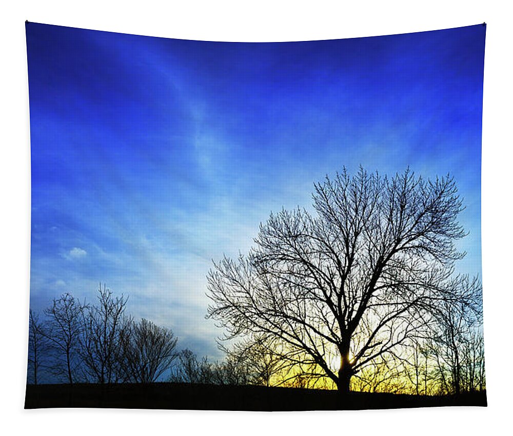 Autumn Sunset Tapestry featuring the photograph Autumn Sunset by ABeautifulSky Photography by Bill Caldwell