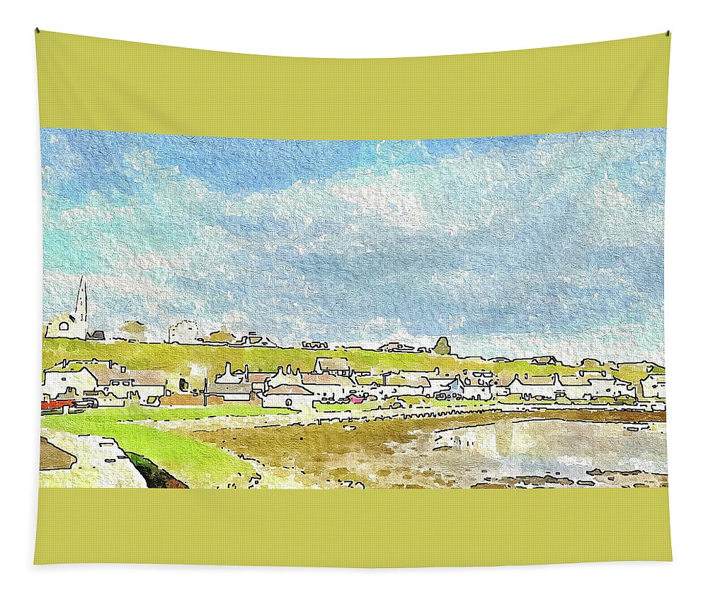 Lossiemouth Tapestry featuring the digital art Autumnal Lossiemouth by John Mckenzie