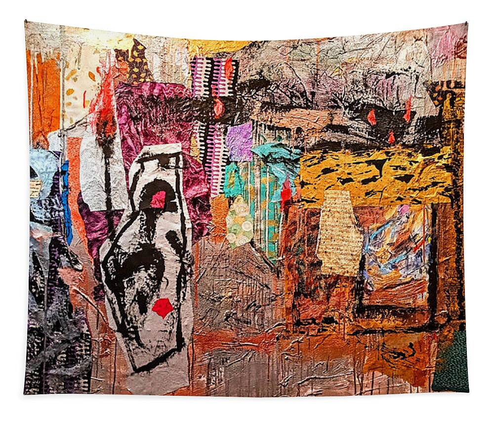 Awakening Tapestry featuring the mixed media Awakening by Janis Kirstein