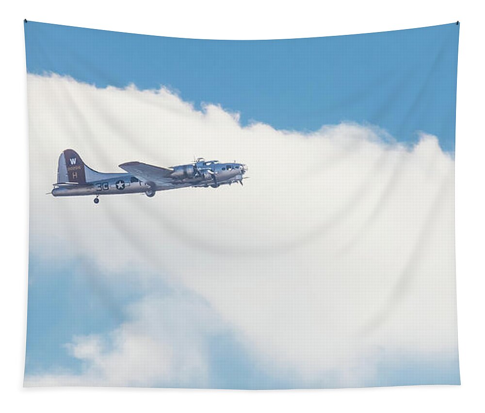 B17 Flying Fortress Tapestry featuring the photograph B17 Flying Fortress by Robert Bellomy