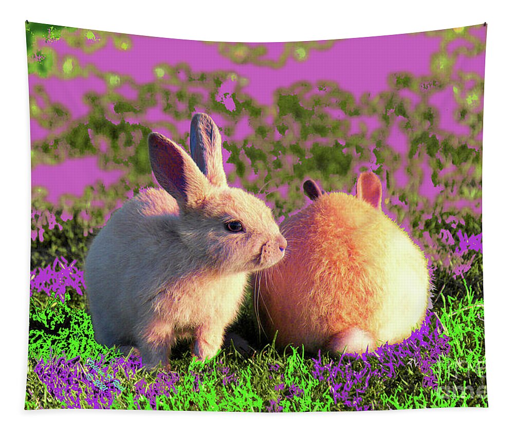 Bunny Tapestry featuring the photograph Baby Bunny Buddies by Felicia Roth